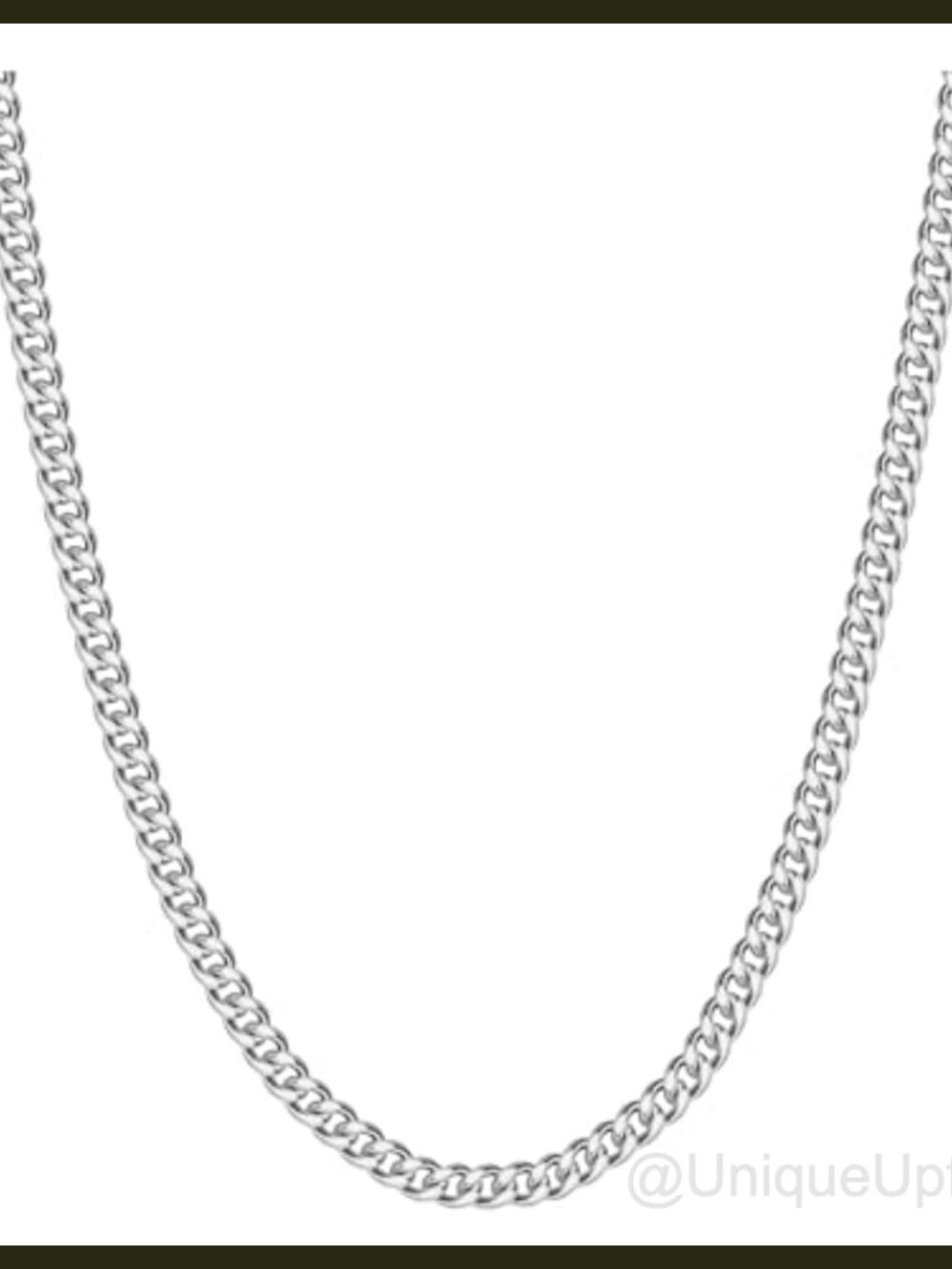 Mens Stainless Steel Cuban Link Chain Necklace 5mm 22 Inch Lobster Clasp
